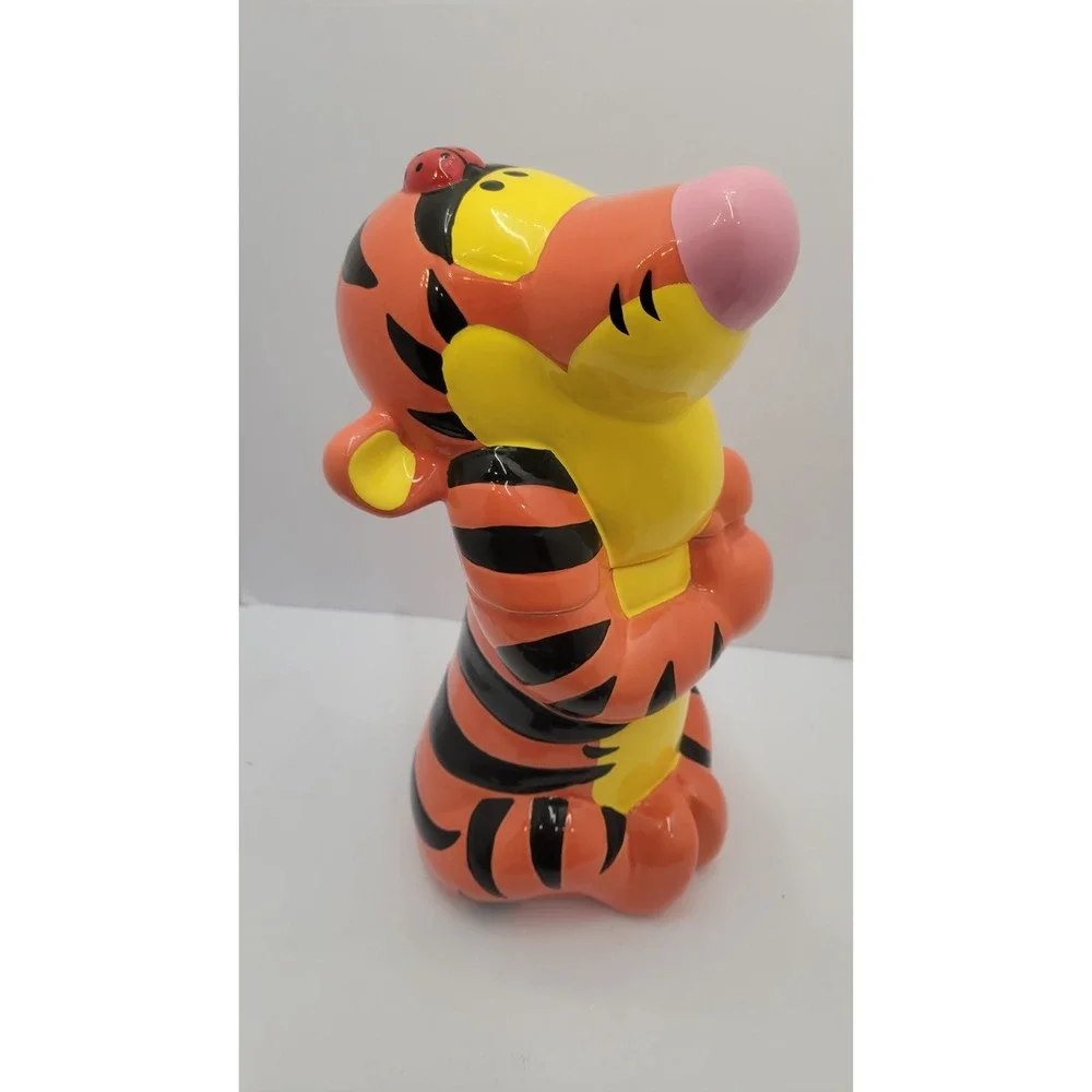 Disney Treasure Craft Tigger with Lady Bug Ceramic Cookie Jar Vintage 13 Inch